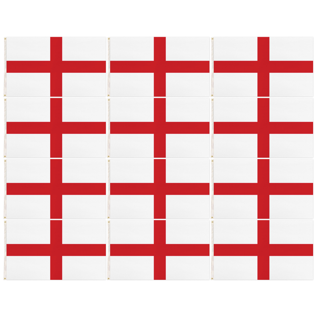 12x England Country Flag Bulk Pack - Heavy Duty St George's Cross English Flag with Metal Eyelets (150cm x 90cm)