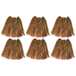 6x Womens 60cm Hawaiian Hula Skirt Bulk Pack - Tropical Grass/Lei (Fancy Dress/Luau Party)