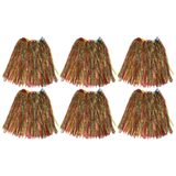 6x Womens 60cm Hawaiian Hula Skirt Bulk Pack - Tropical Grass/Lei (Fancy Dress/Luau Party)