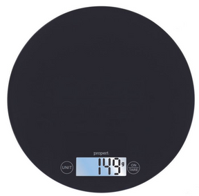 Propert Disque 3 Tempered Glass Kitchen Scales in Black