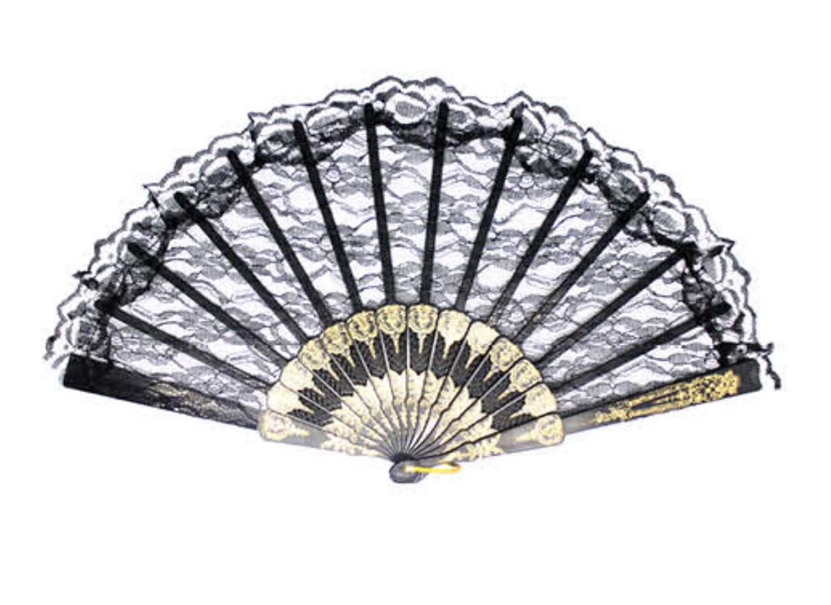 LACE FAN Hand Folding Wedding Party Bridal Spanish Costume Accessory - Light Pink