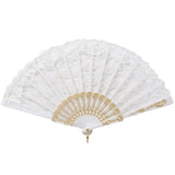 White Lace Hand Fan - Folding Vintage Bridal & Wedding Accessory/Spanish Flamenco Costume