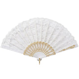 White Lace Hand Fan - Folding Vintage Bridal & Wedding Accessory/Spanish Flamenco Costume