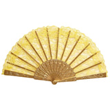 Yellow Lace Hand Fan - Folding Spanish Flamenco Costume/Vintage Wedding Accessory