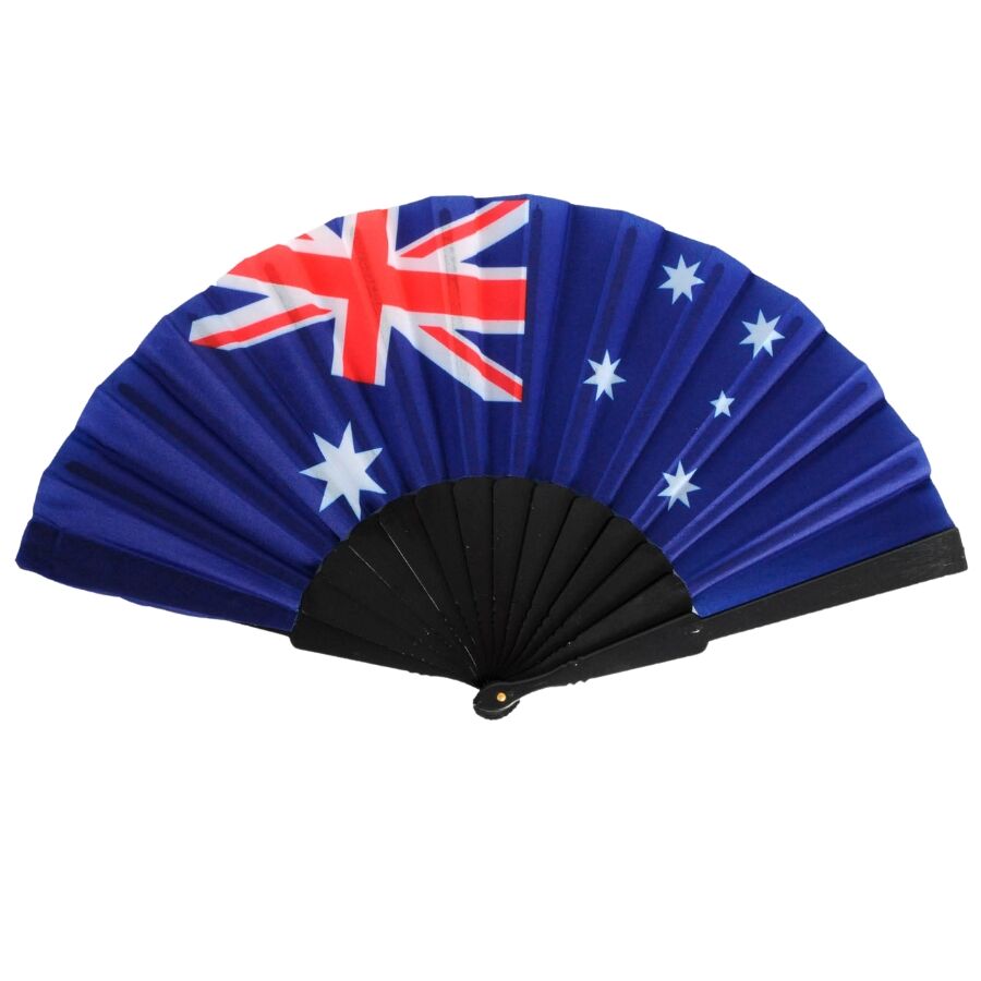 12x Australian Flag Folding Hand Fan Bulk Pack - Stylish Patriotic Accessory Australia Day