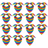 15x Rainbow Bandana Bulk Pack - 100% Cotton Head Wrap/Durag/Scarf/Mask (Gay Pride/LGBTQ+ Party)