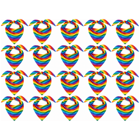 20x Rainbow Bandana Bulk Pack - 100% Cotton Head Wrap/Durag/Scarf/Mask (Gay Pride/LGBTQ+ Party)
