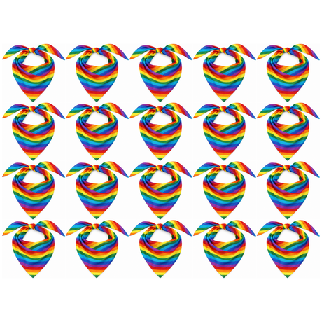 20x Rainbow Bandana Bulk Pack - 100% Cotton Head Wrap/Durag/Scarf/Mask (Gay Pride/LGBTQ+ Party)