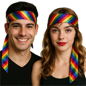 Rainbow Long Headband/Hair Tie - LGBT/Gay Pride Scarf (Party Accessory)