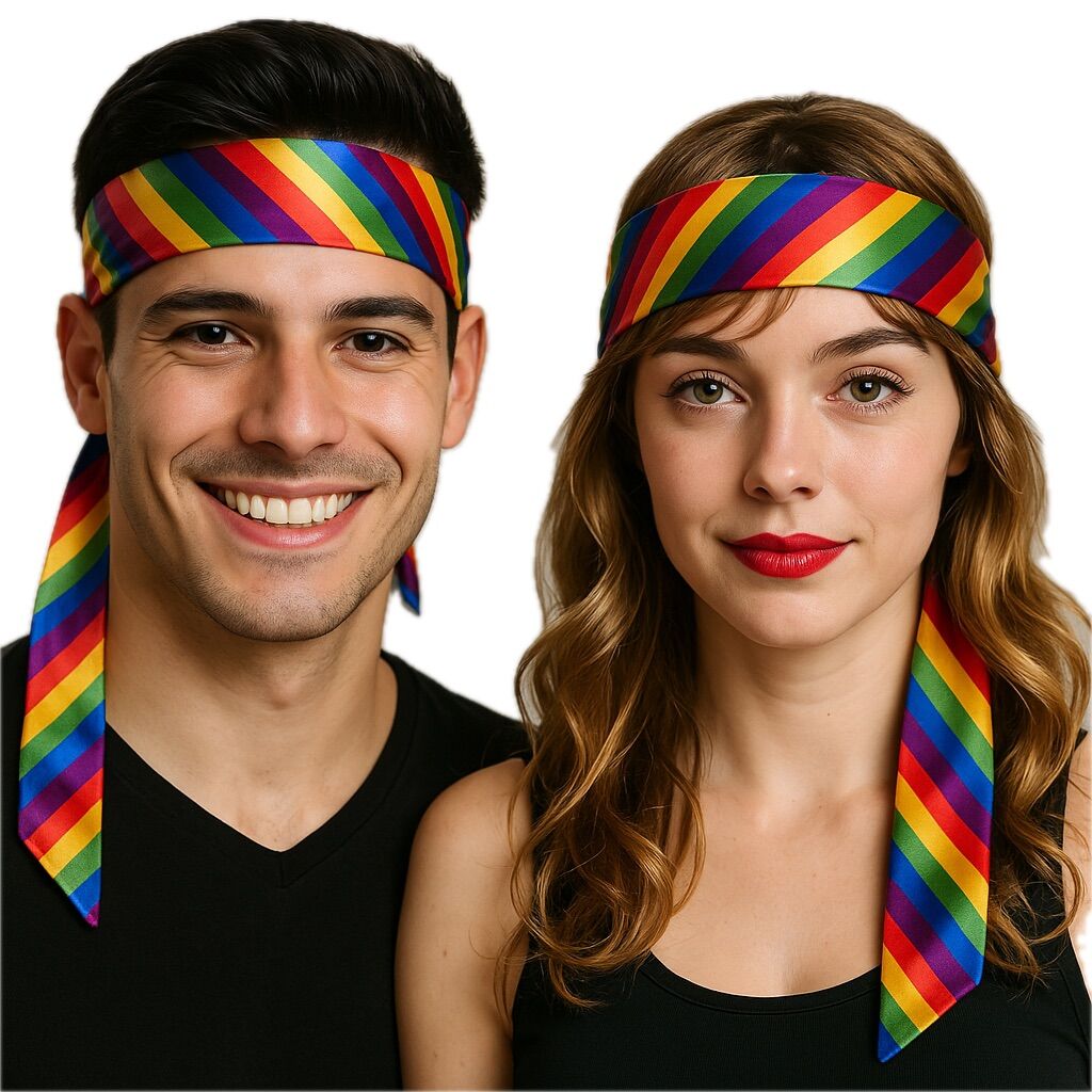 Rainbow Long Headband/Hair Tie - LGBT/Gay Pride Scarf (Party Accessory)
