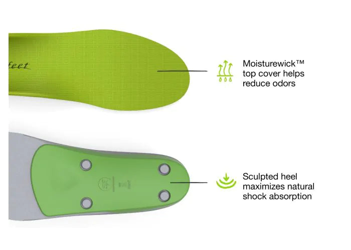 Superfeet Unisex All-Purpose High Arch Support Insoles - Green (Orthotics)