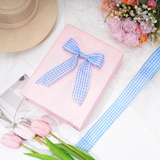 3x 2m Gingham Ribbon Bulk Pack - Blue Check (Gift Wrapping & Decorations)