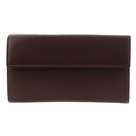 Pierre Cardin Detroit Leather Long Wallet - Brown (Quilted Detail & RFID Protection)