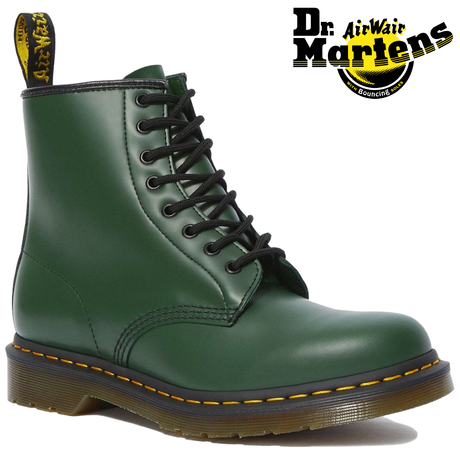 Dr. Martens 1460 Smooth Leather Womens 8 Eye Lace up Boots  - Green