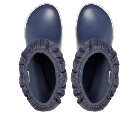 Crocs Womens Winter Puff Boot Puffer Shoes - Navy/White