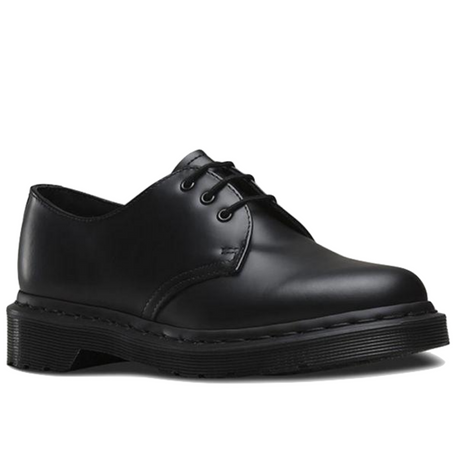 Dr. Martens Mono Smooth Flats Women's Lace-Up Shoes - Black