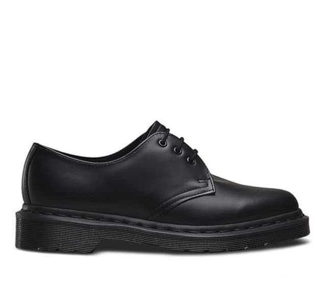 Dr. Martens Mono Smooth Flats Women's Lace-Up Shoes - Black