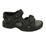 HUSH PUPPIES SIMMER Mens Leather Adjustable Strap Comfort Sandals Shoes - Black - 10 UK
