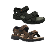 HUSH PUPPIES SIMMER Mens Leather Adjustable Strap Comfort Sandals Shoes - Greystone - 7 UK