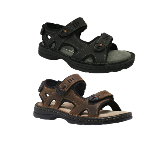 HUSH PUPPIES SIMMER Mens Leather Adjustable Strap Comfort Sandals Shoes
