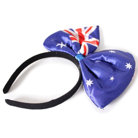 12x Australian Flag Bow Headband Bulk Pack – Festive Australia Day Accessory