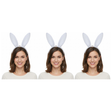 3x White Bunny Ears Headband Pack - Easter/Animal Costume (Halloween & Fancy Dress)