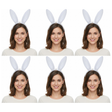 6x White Bunny Ears Headband Bulk Pack - Easter/Animal Costume (Halloween & Fancy Dress)