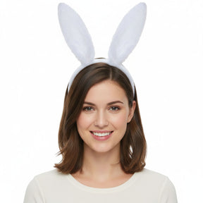 White Bunny Ears Headband - Easter/Animal Costume (Halloween & Fancy Dress)