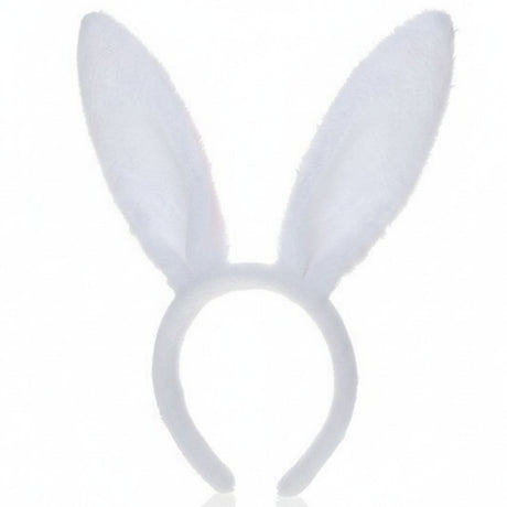 6x White Bunny Ears Headband Bulk Pack - Easter/Animal Costume (Halloween & Fancy Dress)
