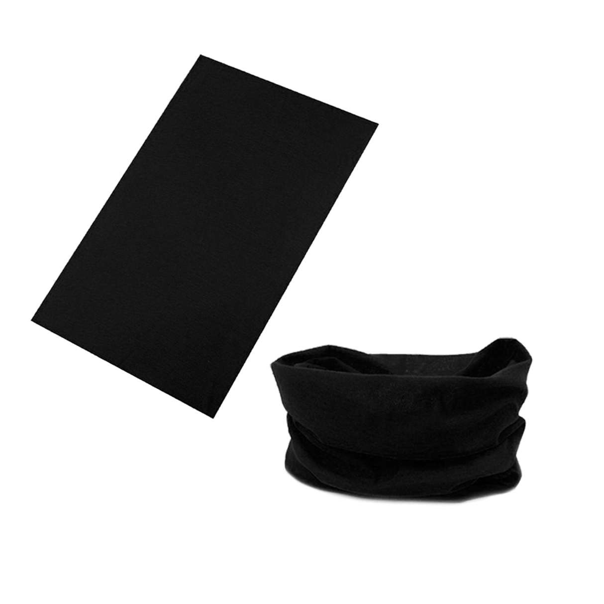 Black Seamless Tube Bandana - Neck Gaiter/Face Mask/Head Scarf for Ski & Snow