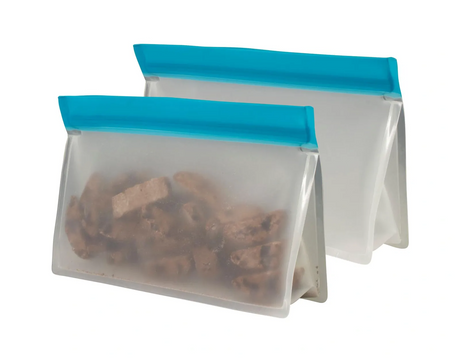 12x Avanti 500mL Large Reusable Stand Up Snack Bags Bulk (6 Packs of 2)