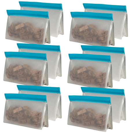 12x Avanti 500mL Large Reusable Stand Up Snack Bags Bulk (6 Packs of 2)