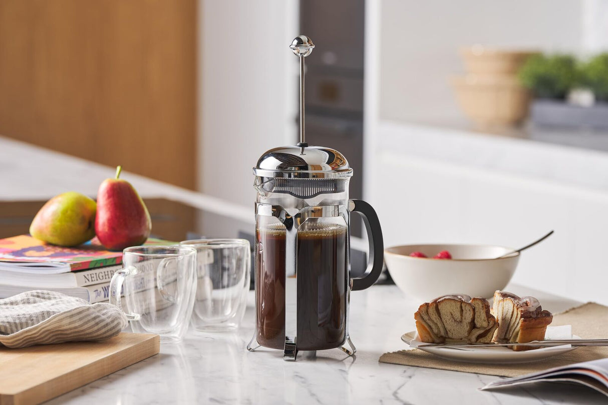 Avanti 1L/8-Cup Domo Café Press Coffee Plunger - Stainless Steel French Press