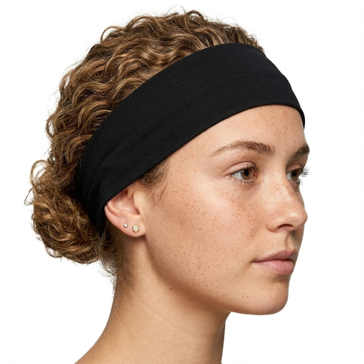Black Sports Headband - 8cm Elastic Stretch Hair Band (Yoga/Gym)