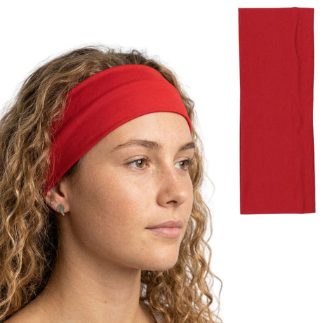 Red Sports Headband - 8cm Elastic Stretch Hair Band (Yoga/Gym)
