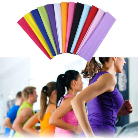 3x Hot Pink Sports Headband Pack - 8cm Elastic Stretch Hair Band (Yoga/Gym)