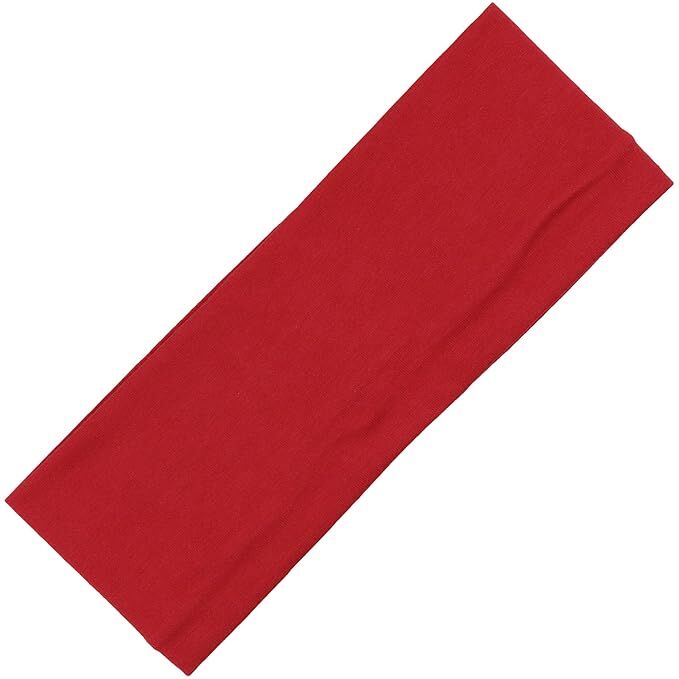 3x Red Sports Headband Pack - 8cm Elastic Stretch Hair Band (Yoga/Gym)