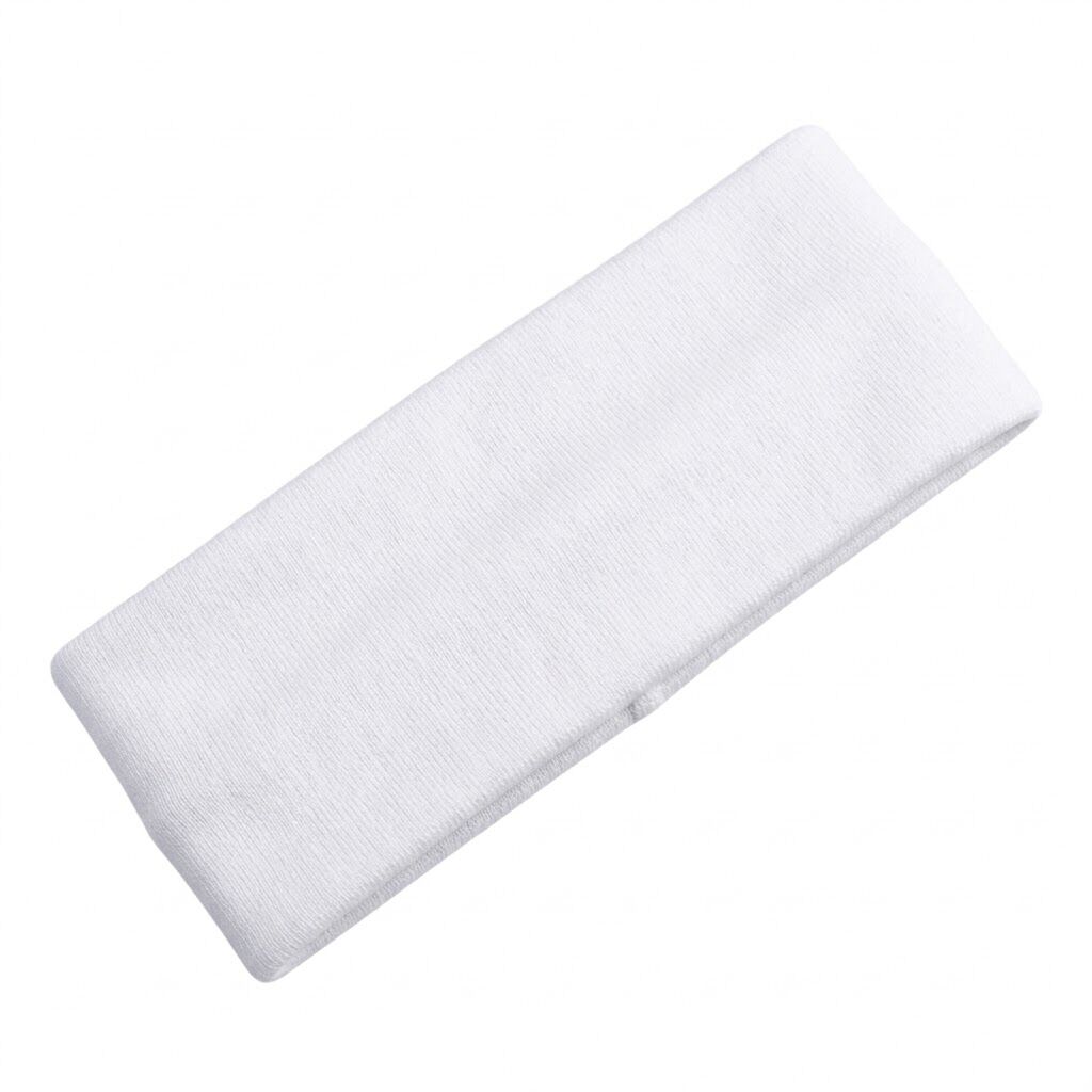 3x White Sports Headband Pack - 8cm Elastic Stretch Hair Band (Yoga/Gym)