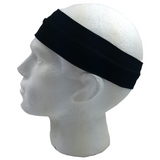 2pc Black & White Sports Headband Set - 8cm Elastic Stretch Hair Band (Yoga/Gym)