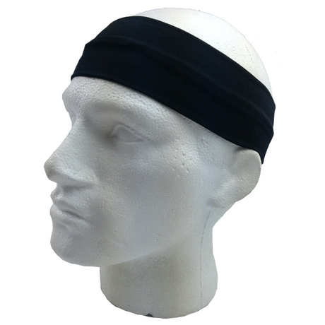 2pc Black & White Sports Headband Set - 8cm Elastic Stretch Hair Band (Yoga/Gym)