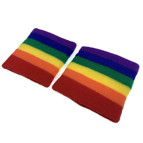 2x Rainbow Wristbands - Gay/Lesbian Pride/LGBTQ+/Mardi Gras Party Accessory