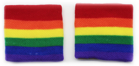 2x Rainbow Wristbands - Gay/Lesbian Pride/LGBTQ+/Mardi Gras Party Accessory