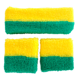 3pcs Australia Green & Gold/Yellow Headband & Wristband Set for Australia Day & More