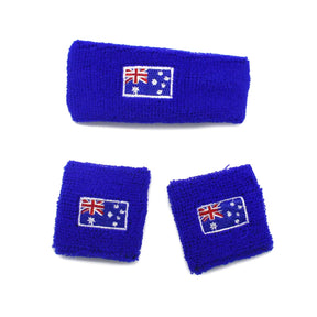 Australian Flag Head Hand & Wrist Band Set -  Sweatband Accessories