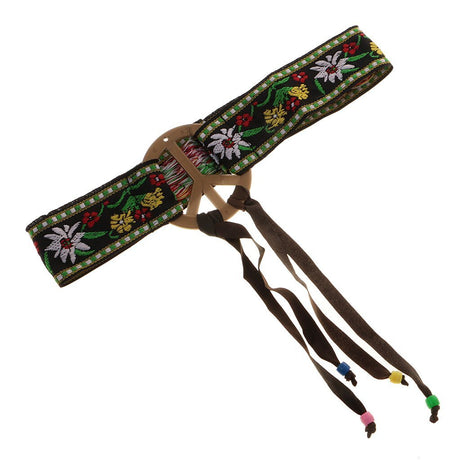 60s/70s Flower Peace Symbol Daisy Headband - Hippie Costume (Fancy Dress Party Accessory)