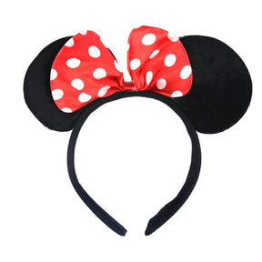 Mouse Headband w/ Bow Costume Halloween Party - Black/Red