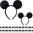 12x Black Mouse Headband Bulk Pack -  Animal Halloween/Party Costume Hair Band
