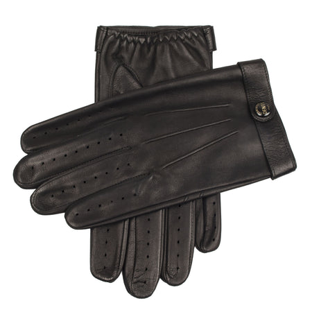 Dents Mens Unlined Leather Driving Gloves - Daniel Craig Spectre - Black (Made in England)