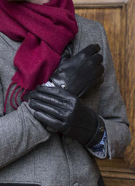 Dents Mens Unlined Leather Driving Gloves - Daniel Craig Spectre - Black (Made in England)