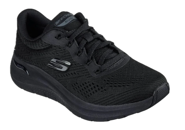 Skechers Womens Arch Fit 2.0 Big League Shoes Sneakers in Black/Black - US 11